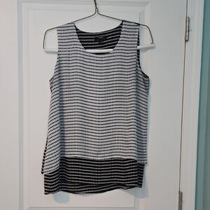 Alfani Black & White Polka Dot Sleeveless Blouse